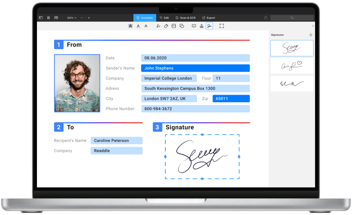 MacでPDFのフォームを記入する方法