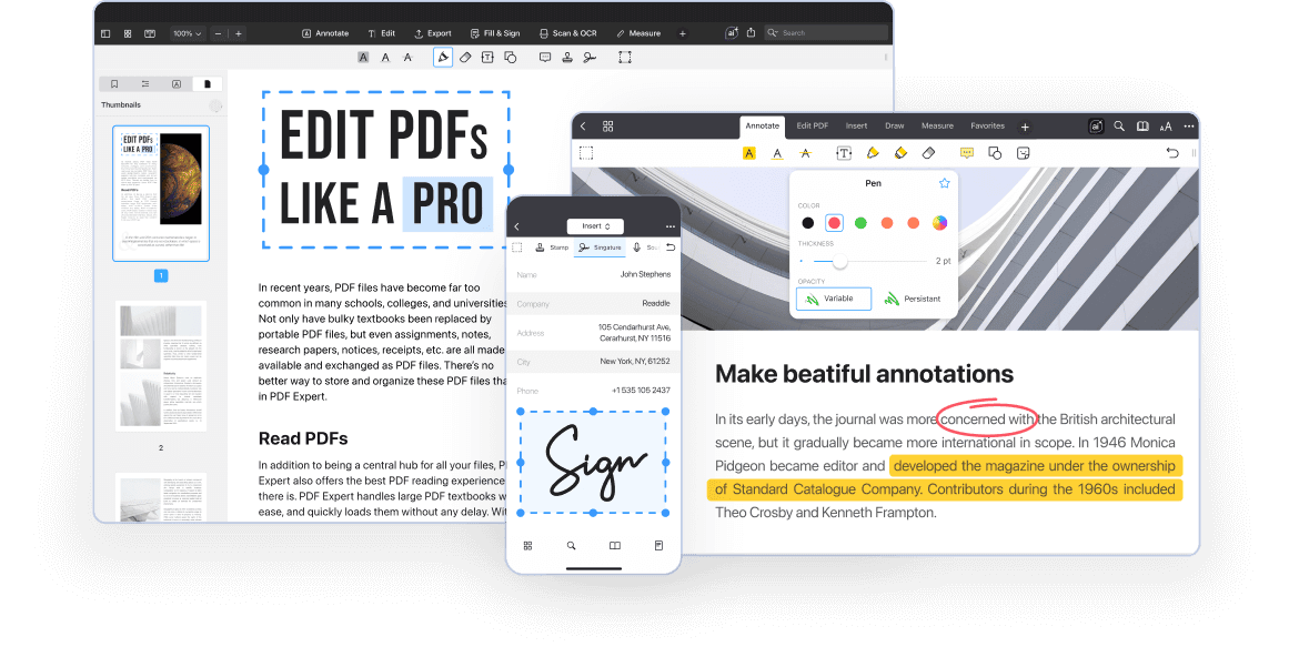 iPhone、iPad、Macで使える最高のPDF編集アプリ。